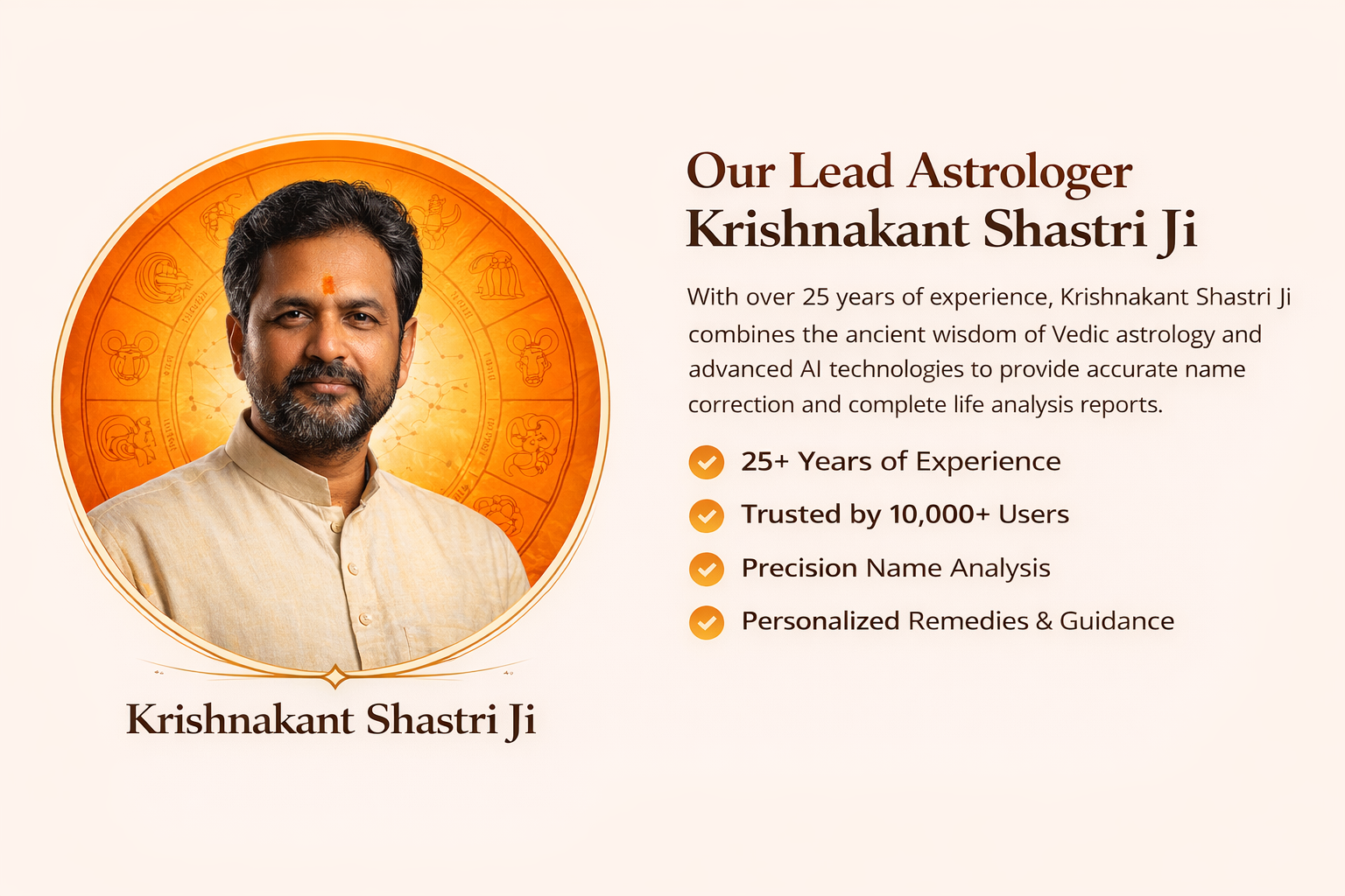 Krishnakant Shastri Ji — Lead Vedic Astrologer at VedicSage